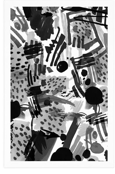 Poster abstracție pop art în alb-negru