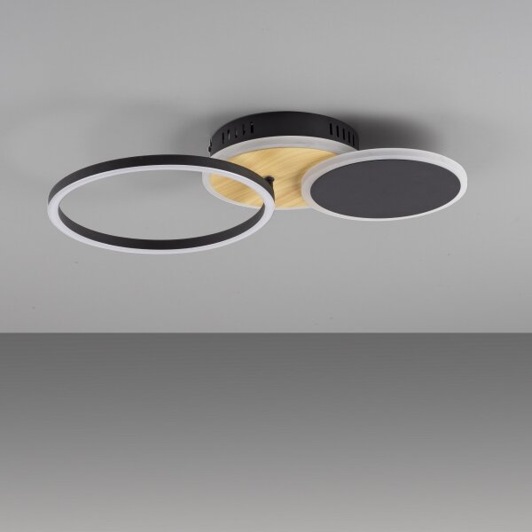 Plafonieră LED SEVENT LED/25,5W/230V negru/maro Leuchten Direkt 14116-78