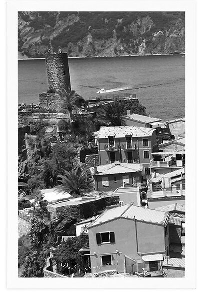 Poster coasta Italiei în alb-negru