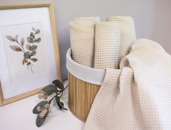 Prosop cu textură waffle - Gri | 50 x 100 cm