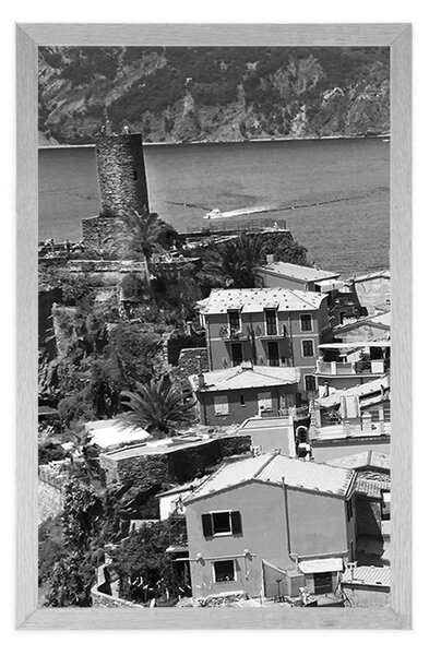 Poster coasta Italiei în alb-negru