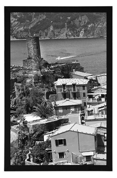 Poster coasta Italiei în alb-negru