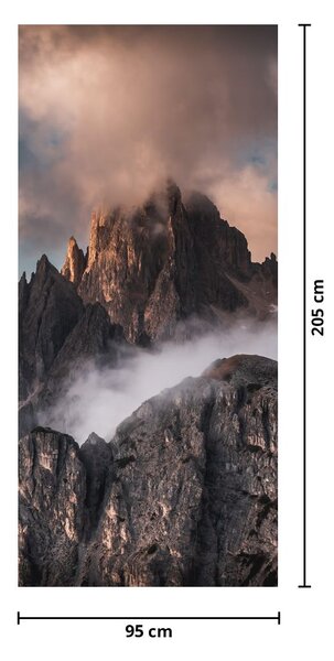 Fototapet pentru ușă - Dolomiții italieni ascunși în ceață (95x205cm)