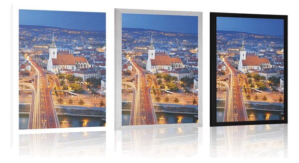 Poster vedere la Bratislava de noapte