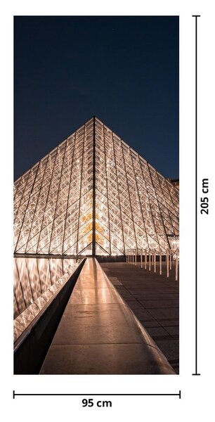 Fototapet pentru ușă - Louvre noaptea (95x205cm)