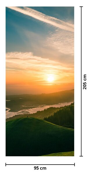 Fototapet pentru ușă - Răsărit de soare la mare (95x205cm)