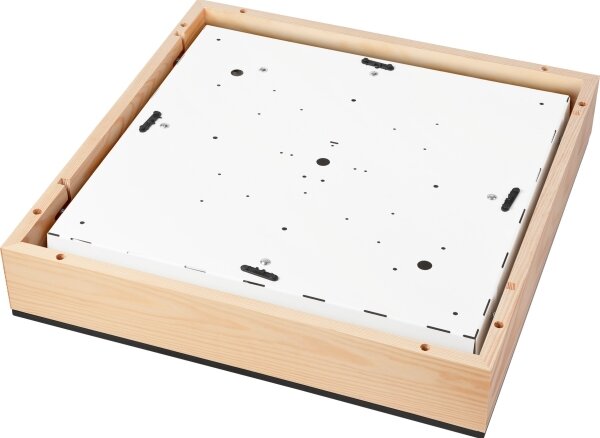 Plafonieră NATURAL SQUARE 4xE27/15W/230V 48x48 cm pin/negru
