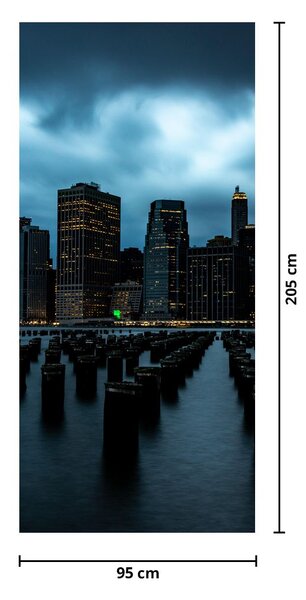 Fototapet pentru ușă - Vedere asupra zgârie-norilor din New York (95x205cm)
