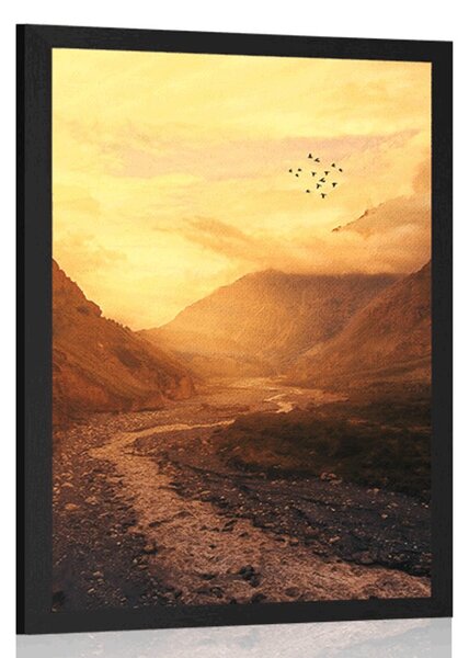 Poster apus de soare peste munte