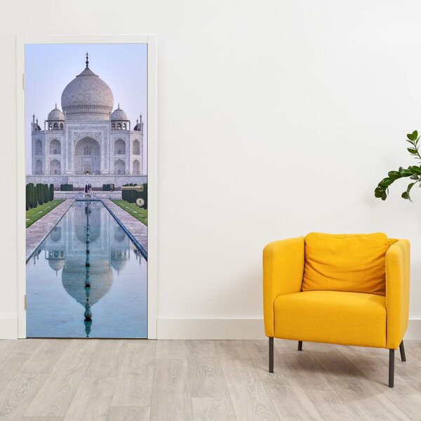 Fototapet pentru ușă - Taj Mahal la răsărit de soare (95x205cm)
