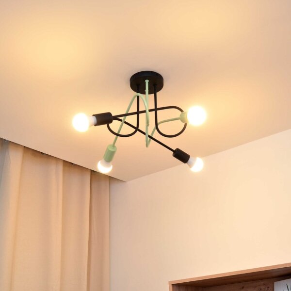 Lustră aplicată OXFORD 4xE27/15W/230V negru/verde