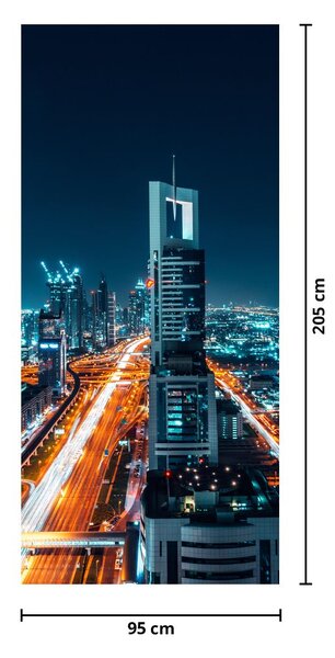 Fototapet pentru ușă - Noaptea în Dubai (95x205cm)