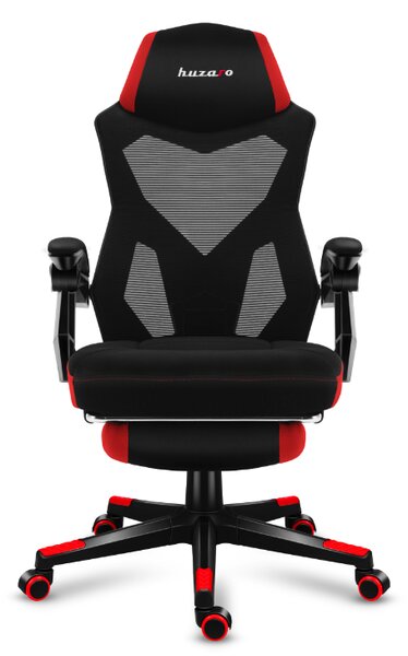 Scaun gaming roşu, ergonomic, cu suport pentru picioare COMBAT 3.0