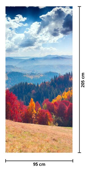 Fototapet pentru ușă - Peisaj colorat de toamnă (95x205cm)