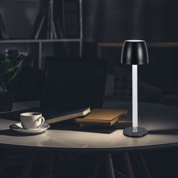 Lampă de birou LED încărcabilă, dimabilă, 3W, 5V, 3000K, neagră