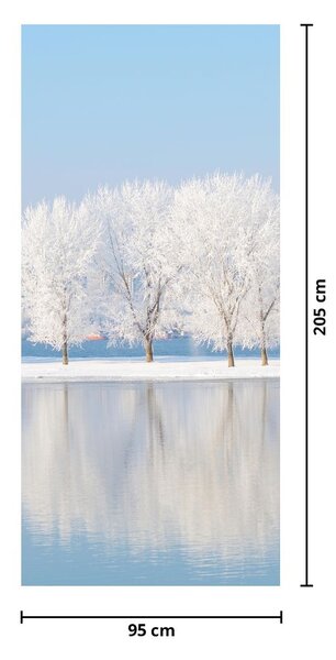 Fototapet pentru ușă - Peisaj de iarnă (95x205cm)