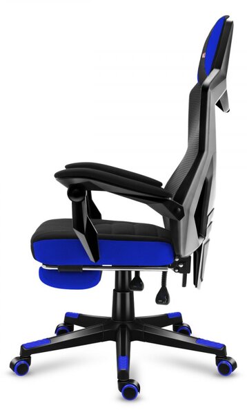 Scaun de gaming ergonomic, albastru, cu suport pentru picioare COMBAT 3.0