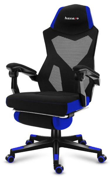 Scaun de gaming ergonomic, albastru, cu suport pentru picioare COMBAT 3.0