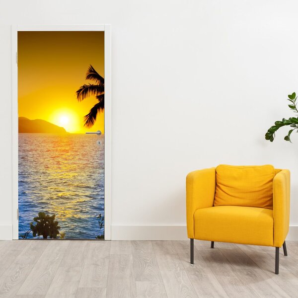 Fototapet pentru ușă - Apus de soare la mare (95x205cm)