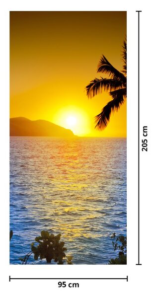 Fototapet pentru ușă - Apus de soare la mare (95x205cm)