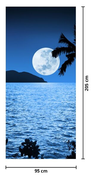 Fototapet pentru ușă - Luna deasupra mării (95x205cm)