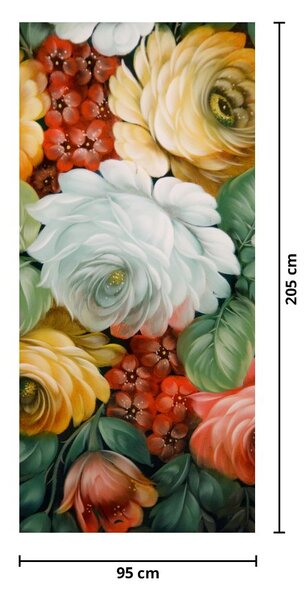Fototapet pentru ușă - Buchet de flori pictat (95x205cm)