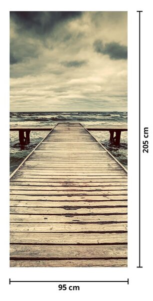 Fototapet pentru ușă - Ponton la mare (95x205cm)