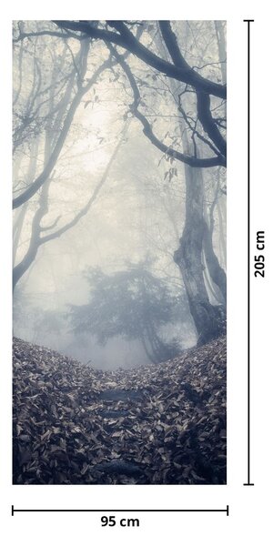 Fototapet pentru ușă - Pădurea în ceață (95x205cm)