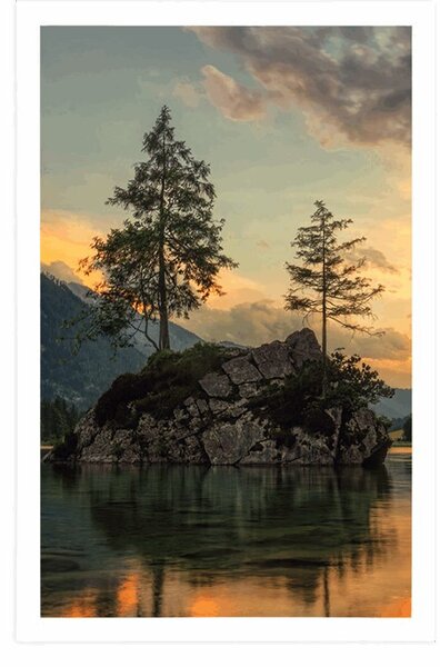 Poster peisaj montan lângă lac