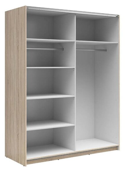 Dulap TETRIX, stejar sonoma, PAL, cu 2 usi si oglinzi, 154x60x196 cm