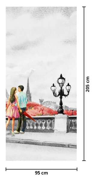 Fototapet pentru ușă - Îndrăgostiții în Paris (95x205cm)