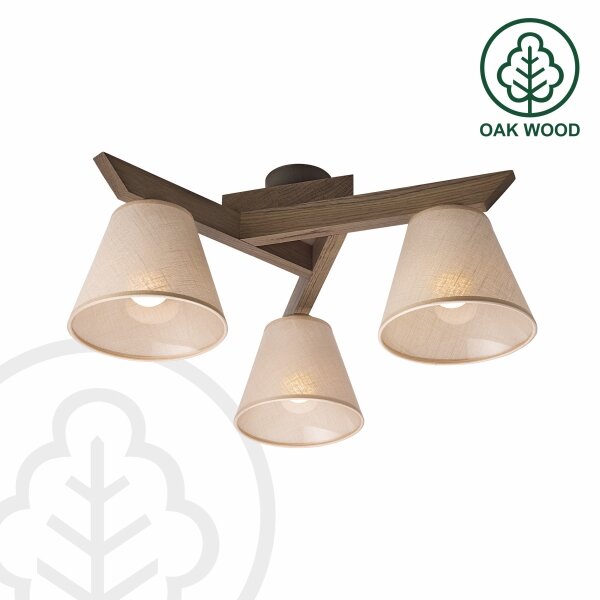 Brilagi - Lustră aplicată LED ANTHONY 3xE14/40W/230V stejar-nuc/bej