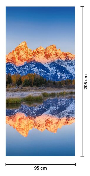 Fototapet pentru ușă - Creste montane înzăpezite (95x205cm)