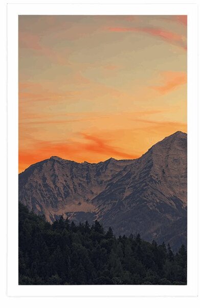 Poster apus de soare în munți