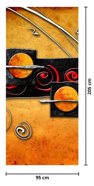 Fototapet pentru ușă - Planete abstract (95x205cm)
