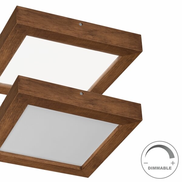 Plafonieră LED dimabilă Brilagi WOODY FRAME LED/24W/230V stejar 30x30 cm IP44 + telecomandă