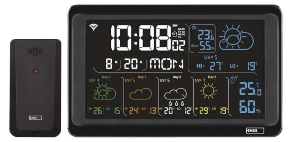Stație meteo cu afișaj LCD GoSmart 5/230V Wi-Fi Tuya negru
