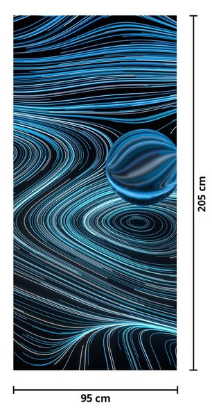 Fototapet pentru ușă - Abstract albastru (95x205cm)