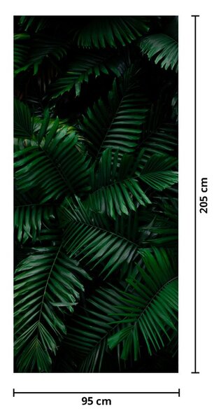 Fototapet pentru ușă - Ferigi tropicale (95x205cm)