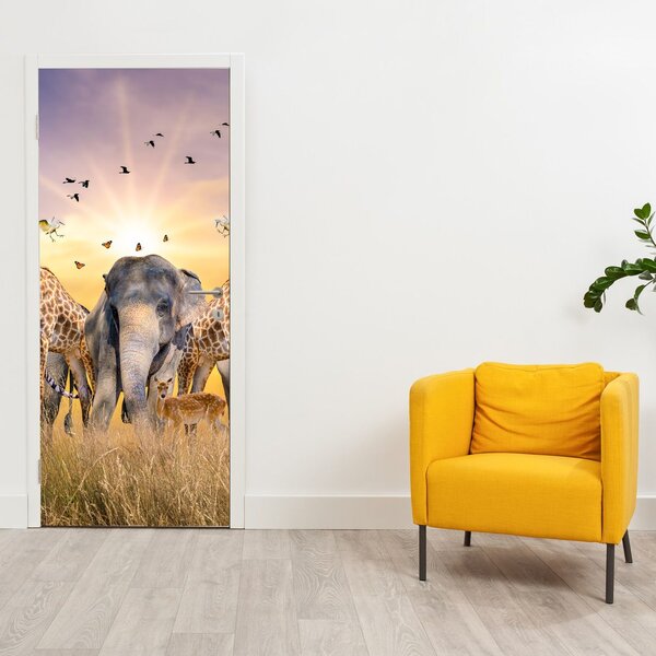 Fototapet pentru ușă - Animele di Africa (95x205cm)