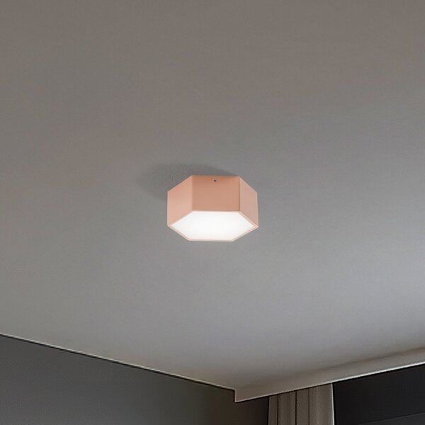 Argon Plafonieră LED Libre, culoare piersică, oțel, 3.000 K, Bej, Camera de zi / sufragerie, Metal