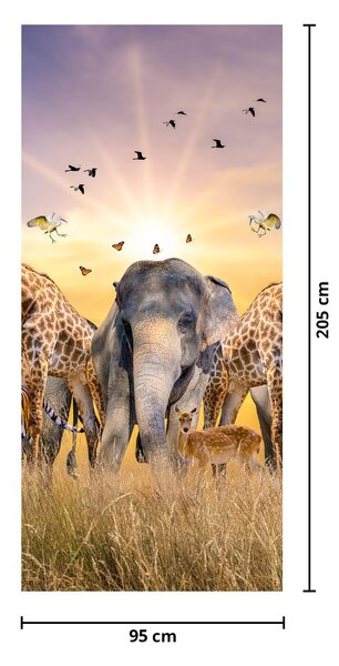 Fototapet pentru ușă - Animele di Africa (95x205cm)