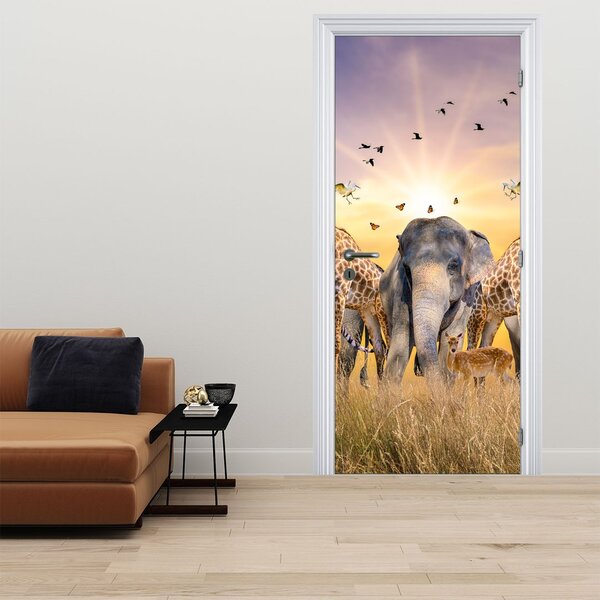 Fototapet pentru ușă - Animele di Africa (95x205cm)