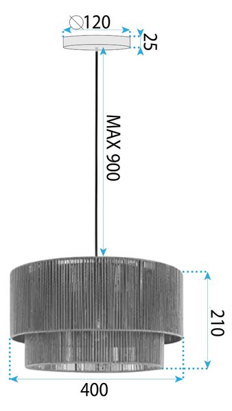 Lampă suspendată APP1836-1CP NATURE BLACK