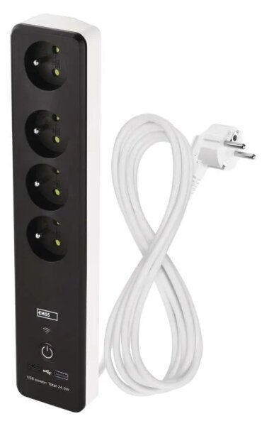 Prelungitor inteligent cu întrerupător GoSmart 4Z + 1xUSB-A + 1xUSB-C 2 m Wi-Fi Tuya