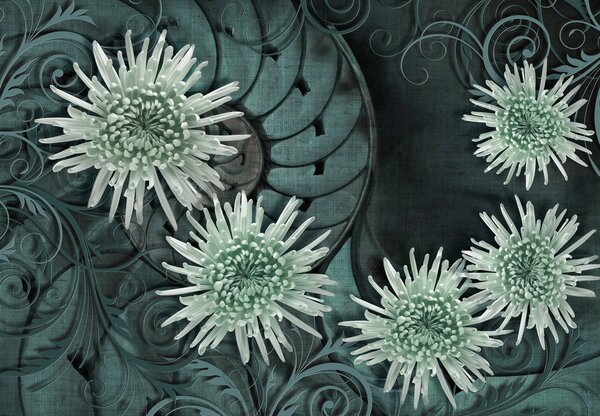 Fototapet - Flori verzi (147x102 cm)