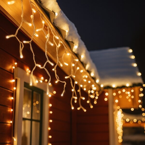 Solight 1V401-WW-LED Perdea luminoasă pentru exterior 360xLED/8 funcții 15m IP44 alb cald
