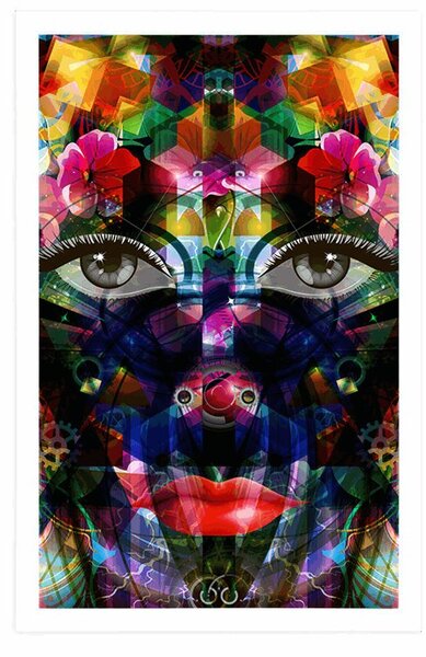 Poster chipul feminin abstract