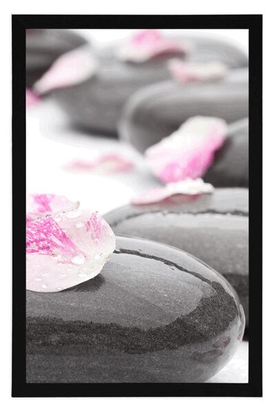 Poster pietre wellness cu petale