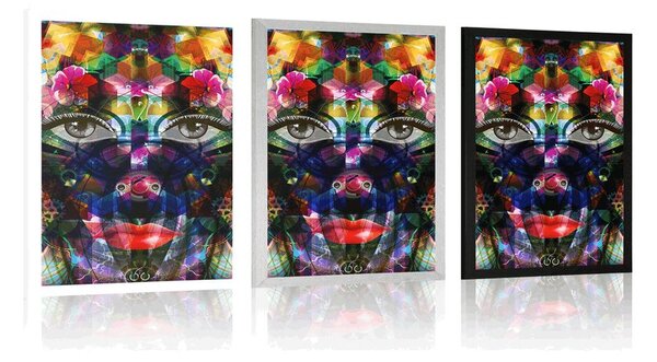 Poster chipul feminin abstract
